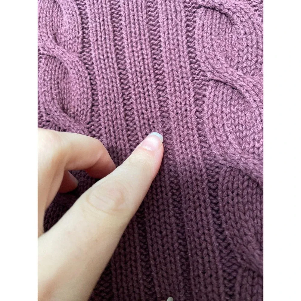 Dockers Vintage Cable Knit‎ Red Cotton Crew Neck Sweater Large Preppy Old Money